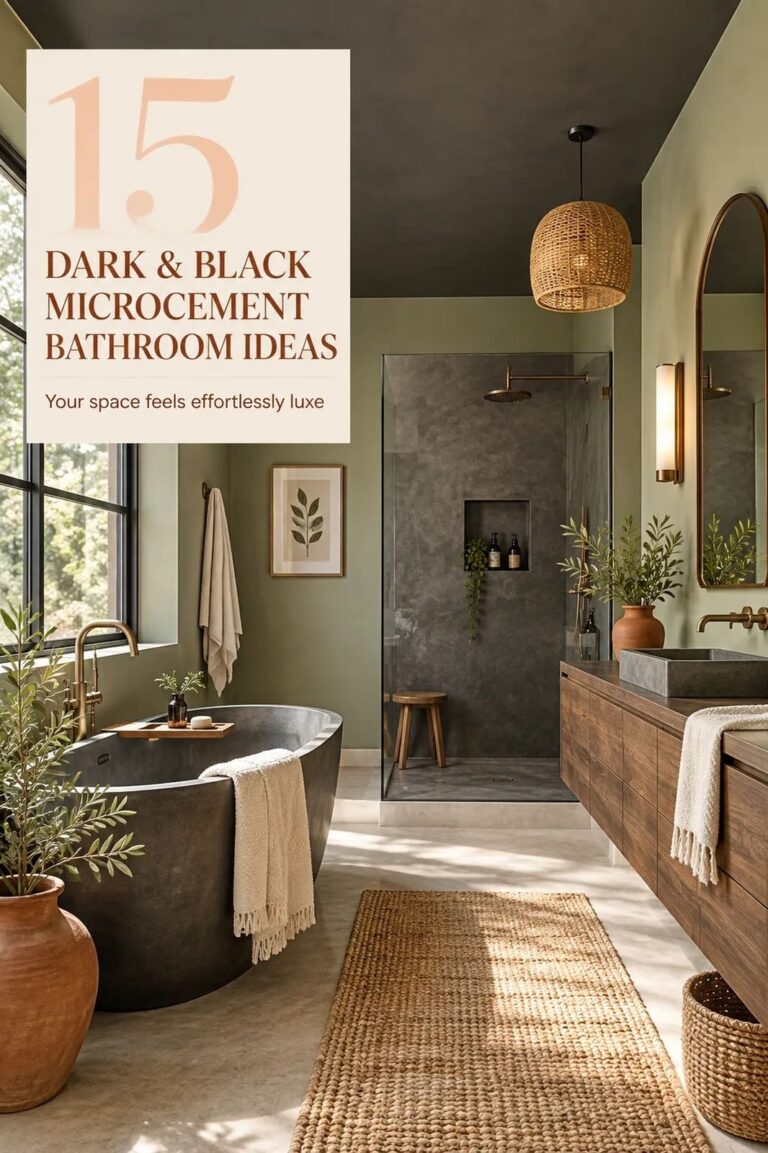 15 Dark & Black Microcement Bathroom Ideas for Moody Drama That Feel Luxurious