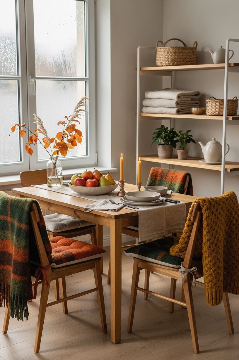 Bring in textiles that can handle cold evenings