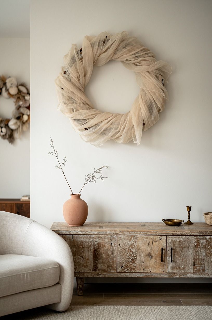 Why does an oversized ghost wreath look better than a crowded one?