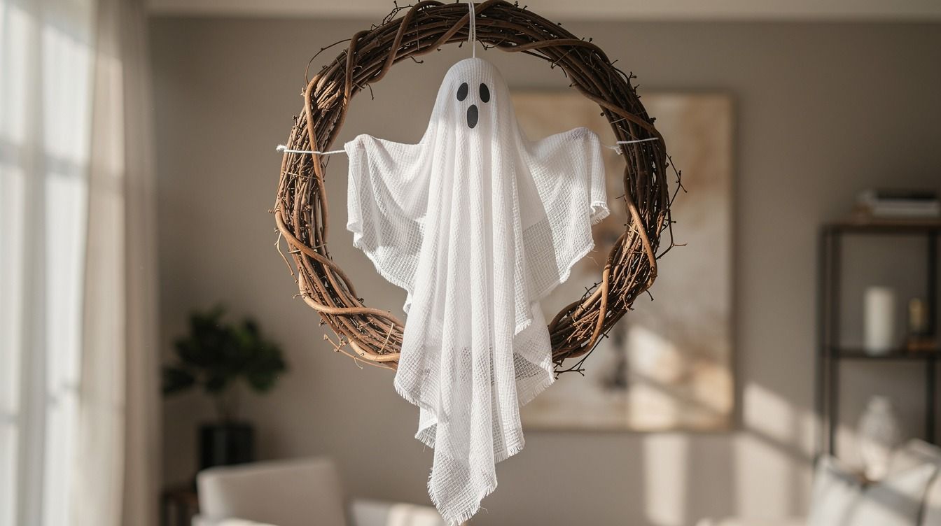 11 DIY Ghost Wreath: The Cheesecloth Move That Makes It Look Like It's Floating Ideas Worth Stealing