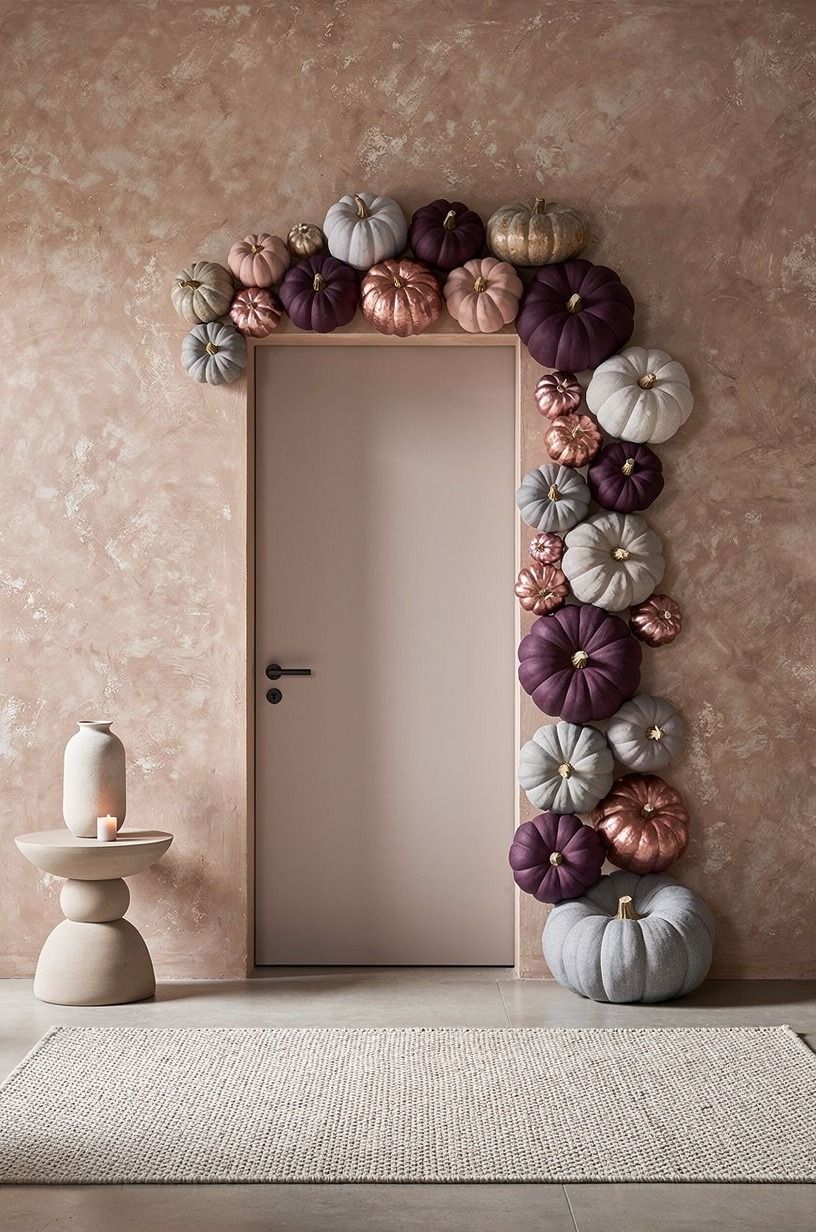 Skip Symmetry and Build a Colorful Pumpkin Door Decoration
