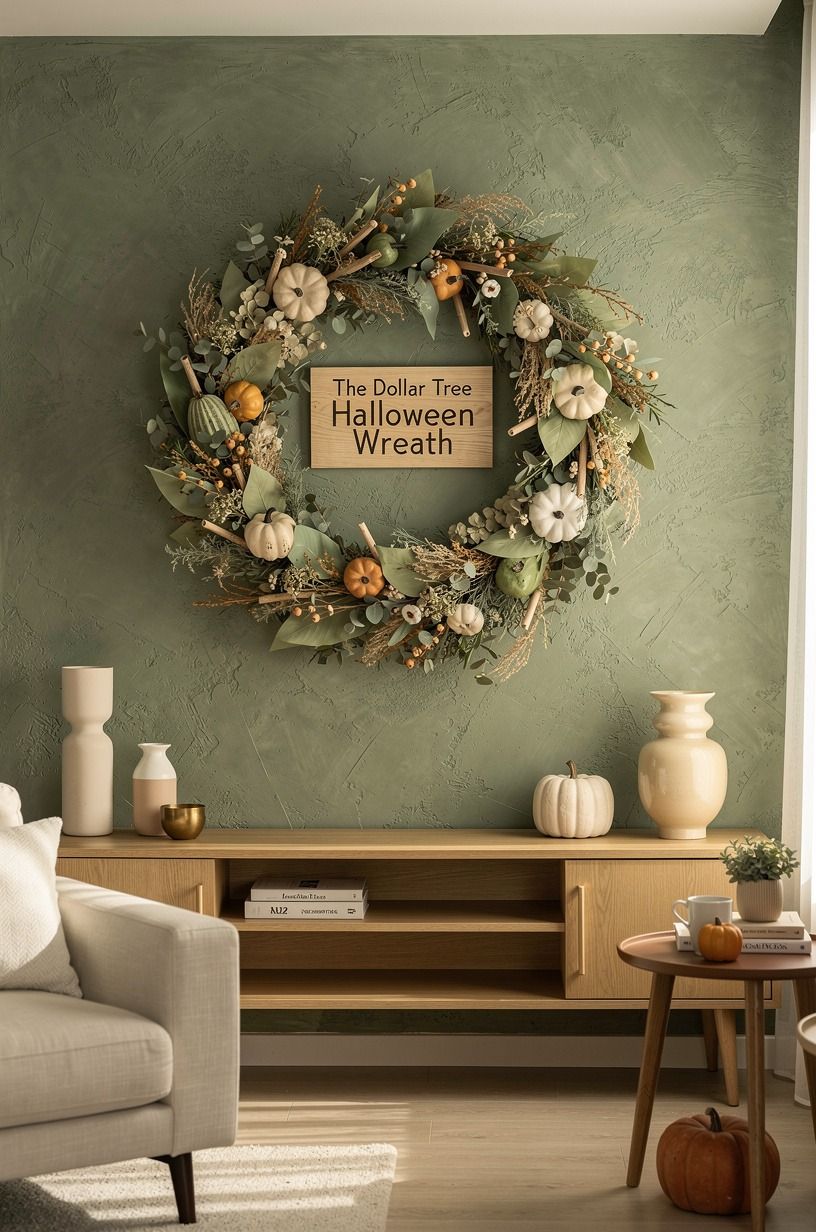 Frame the center with a small wood sign
