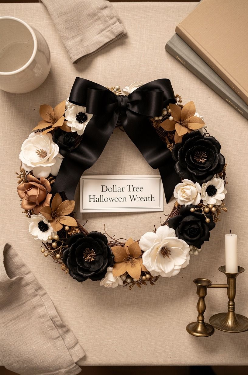 Skip plastic skulls for a soft black ribbon