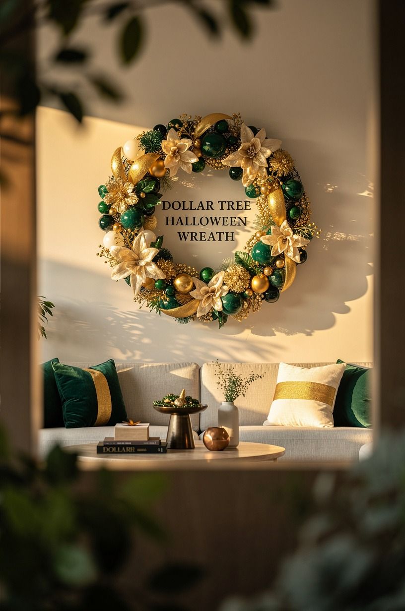 Start with a dollar tree halloween wreath diy base