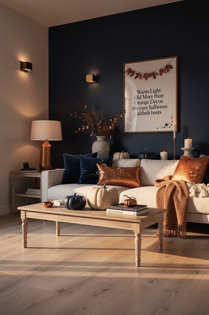 Warm Light Did More Than Orange Decor, midnight blue palette