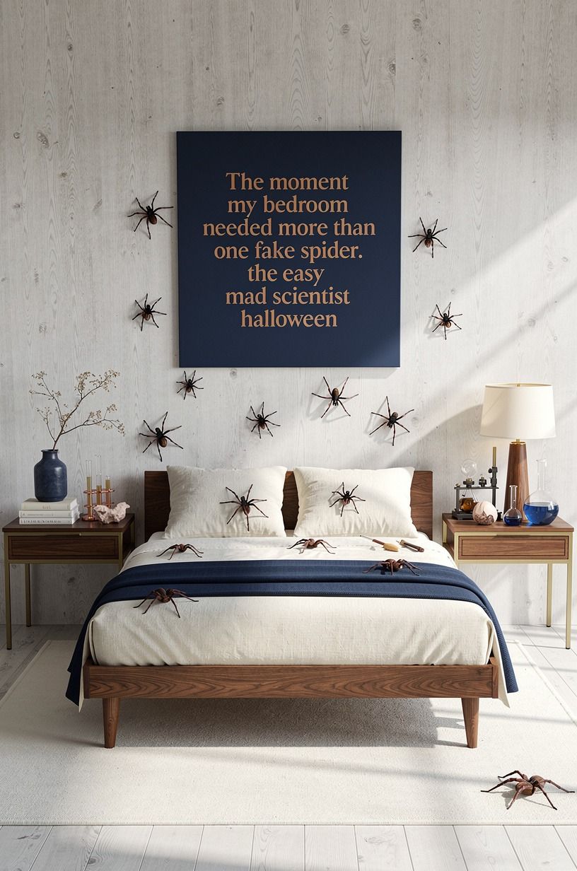 The moment my bedroom needed more than one fake spider, midnight blue palette