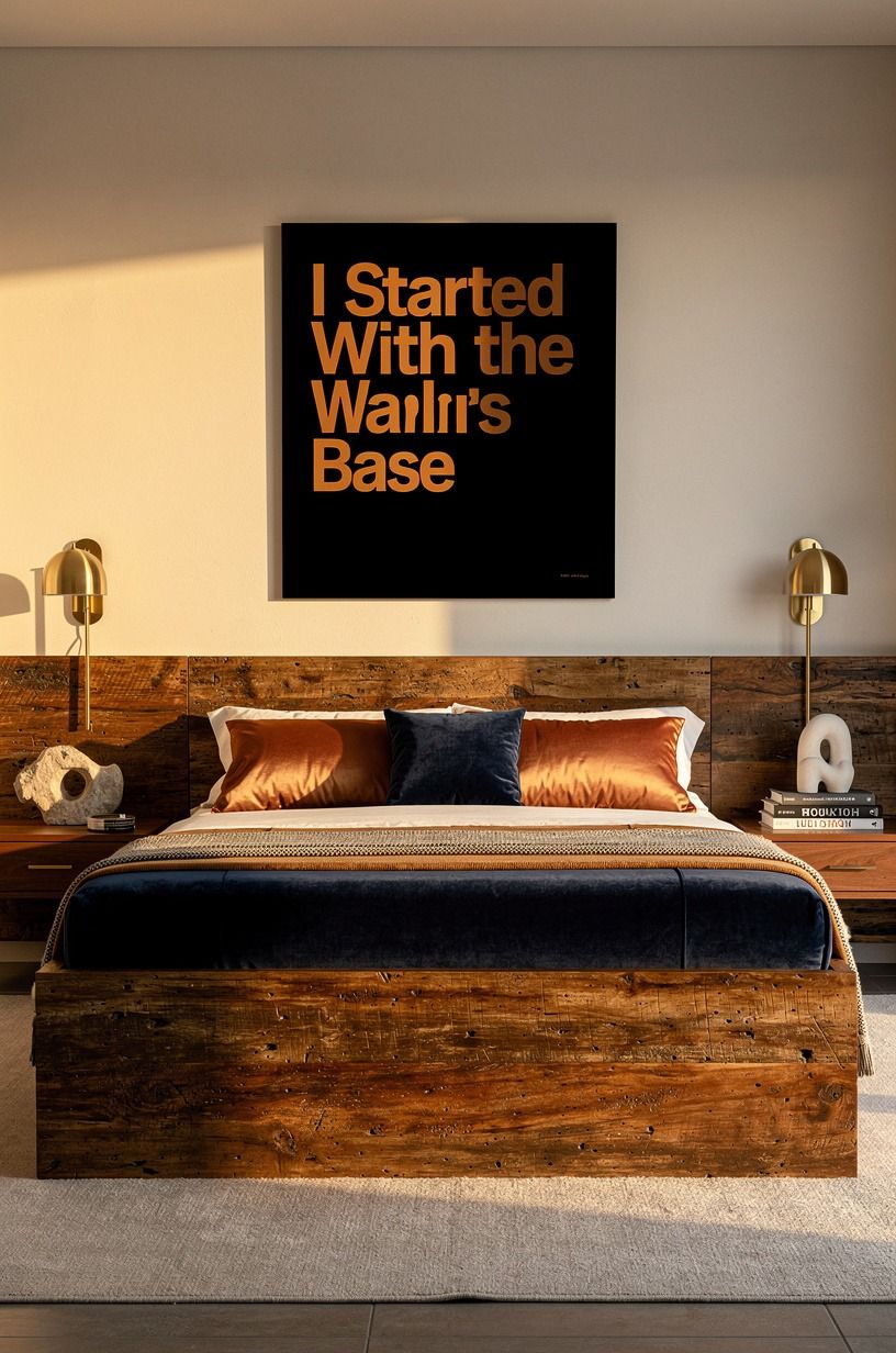 I Started With the Bed's Warm Base, midnight blue palette