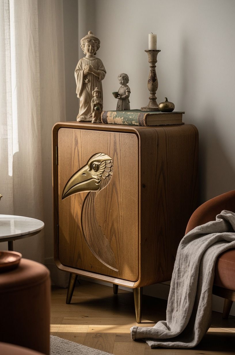 Mix a Raven Cabinet into Small-Space Antique Halloween Finds