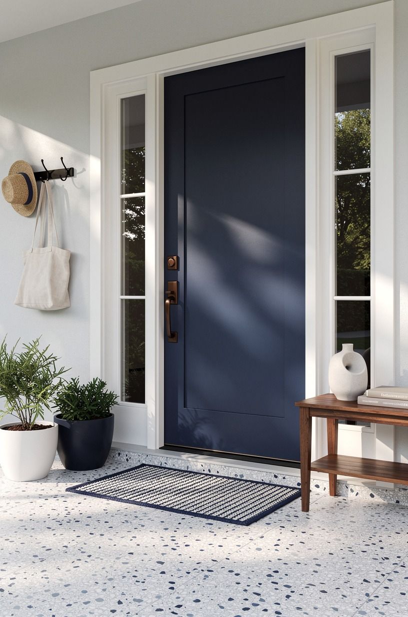 Style a rental-safe door with side lights