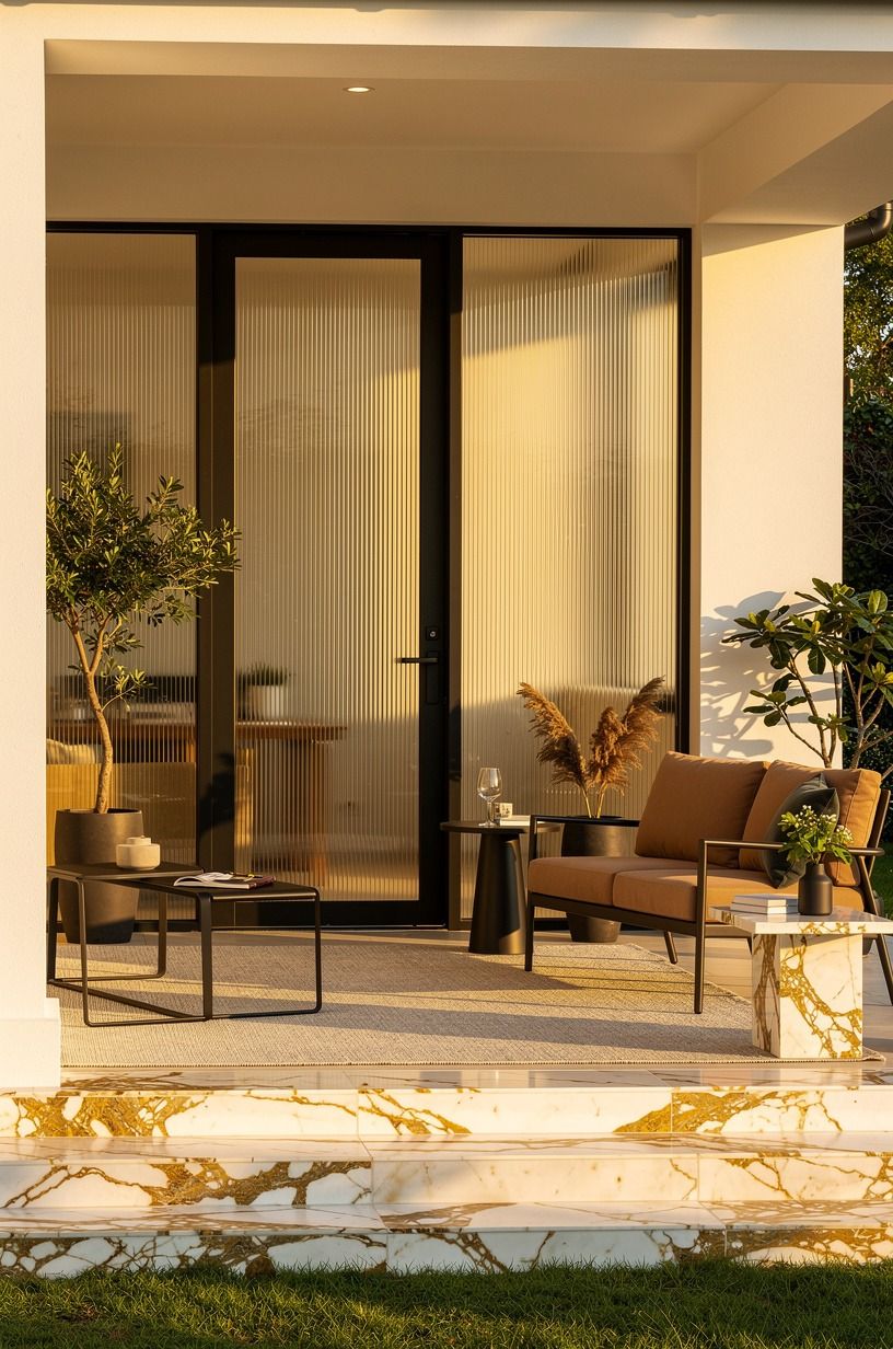 Swap clear panes for reeded privacy glass
