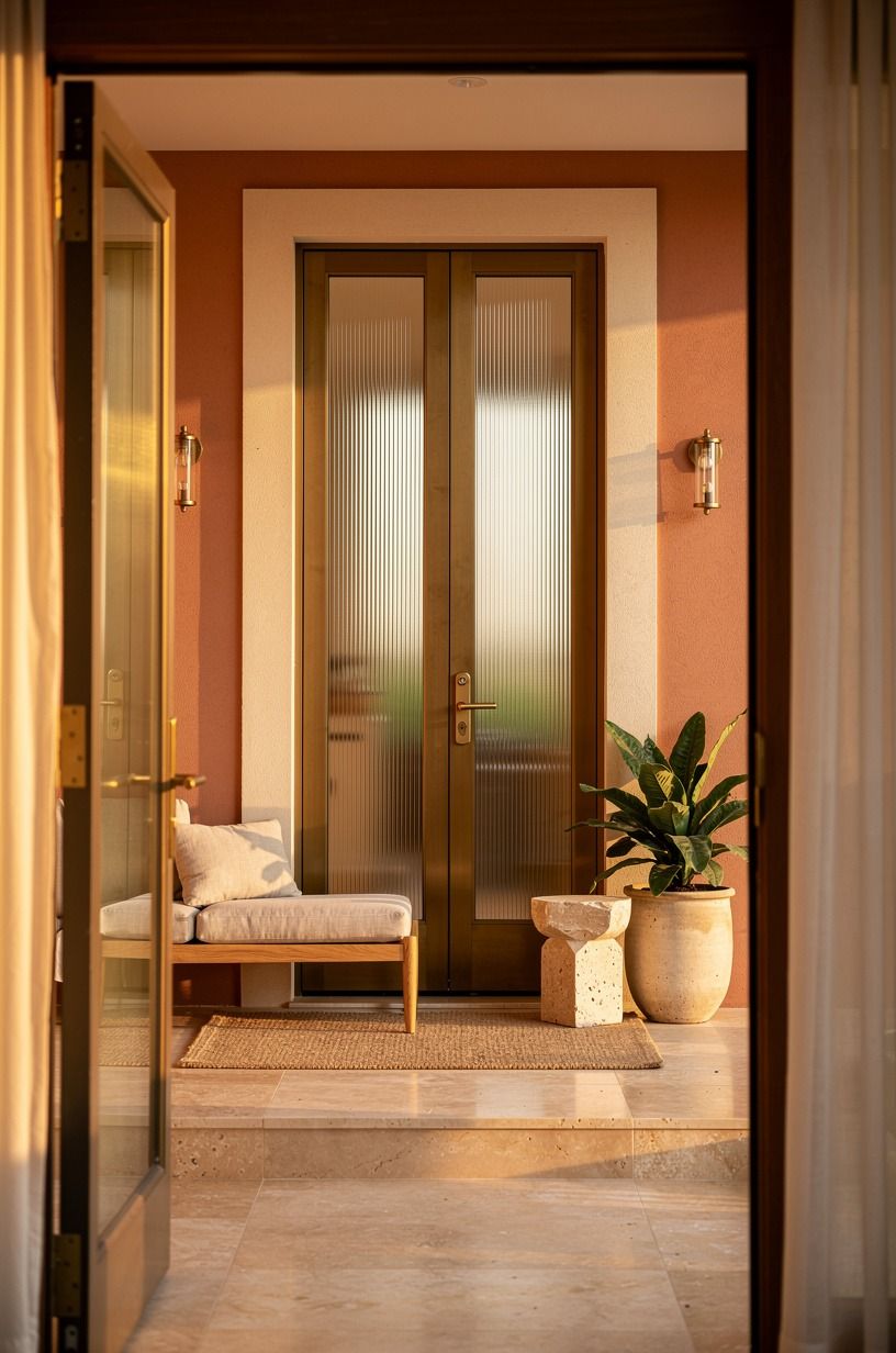 Which front door with glass works when privacy matters?