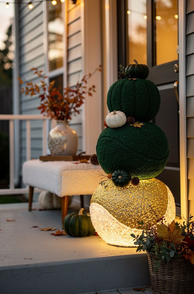 Build the Three-Height Light Stack for Halloween decorations at the front of the house