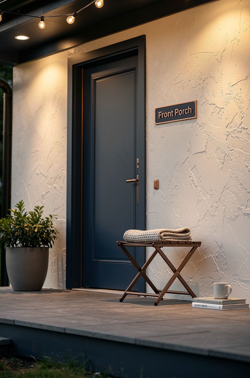 Float a foldable stool beside the door