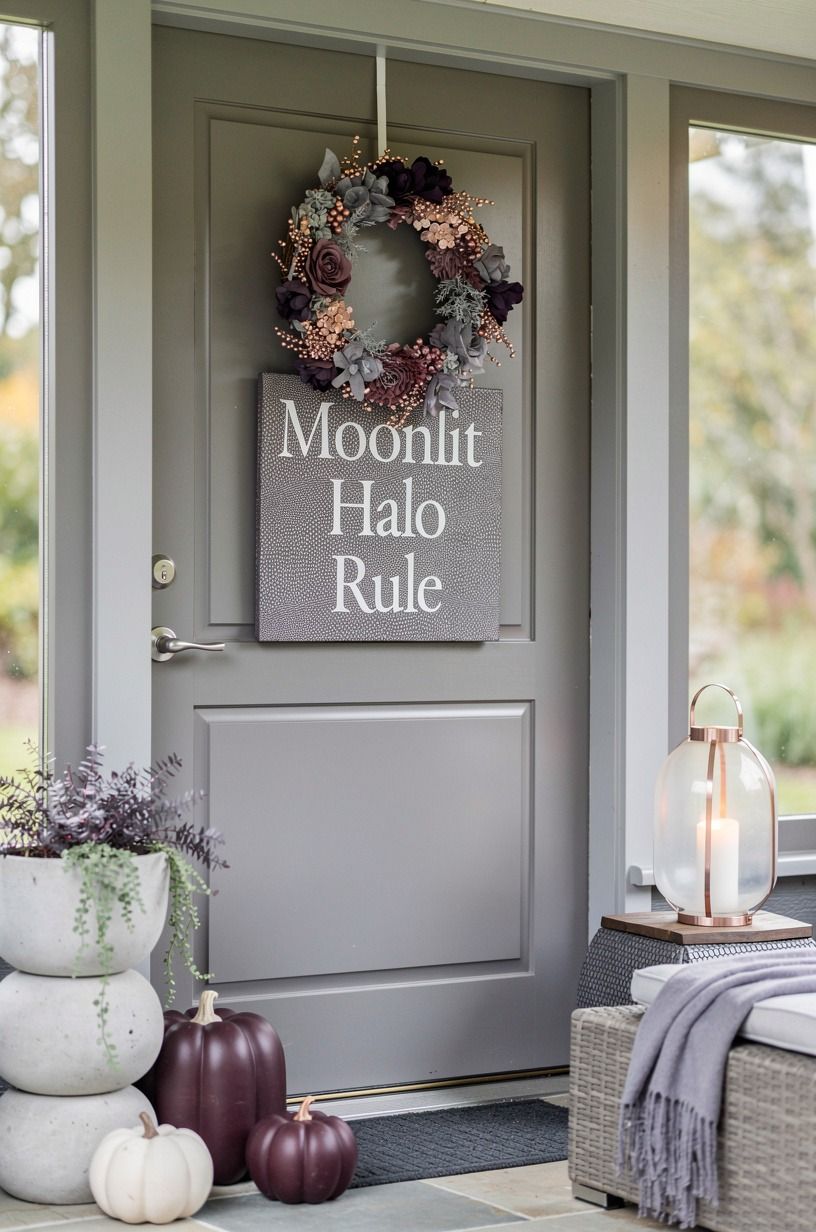 Frame the Moonlit Halo Rule for DIY Halloween decorations on the front door