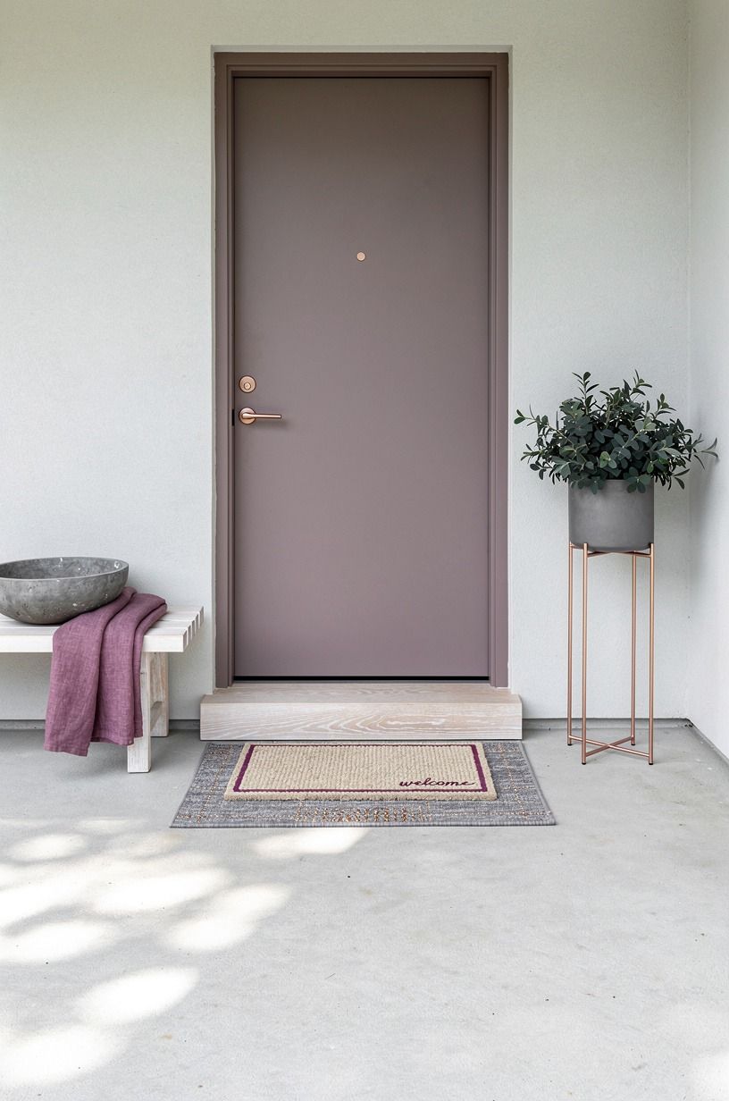 Layer a doormat over a low-profile rug