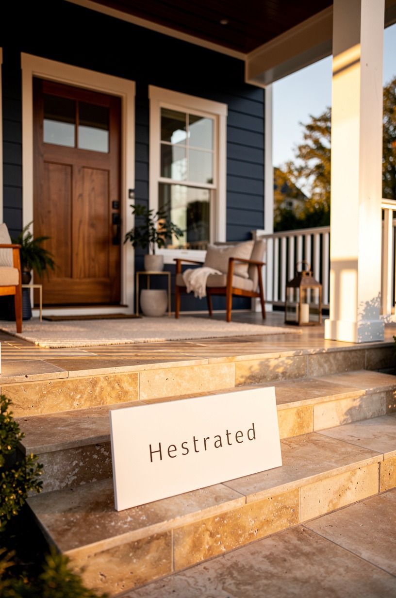 Paint a restrained focal sign with exterior color