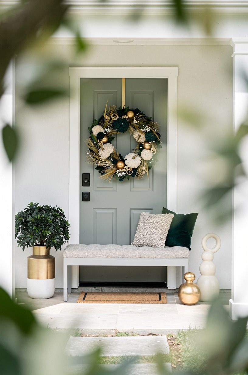 Start with a weatherproof Halloween wreath base