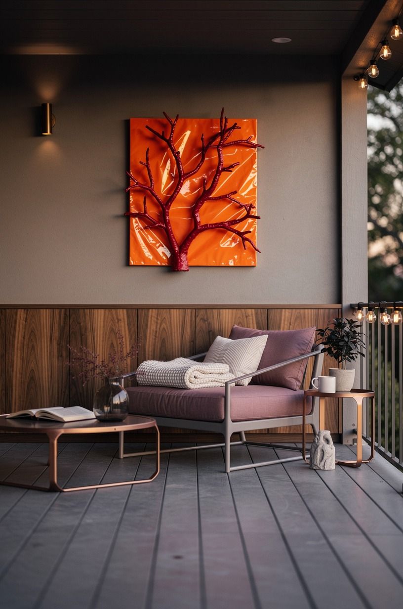 Use Blood-Red Branches Over Orange Plastic