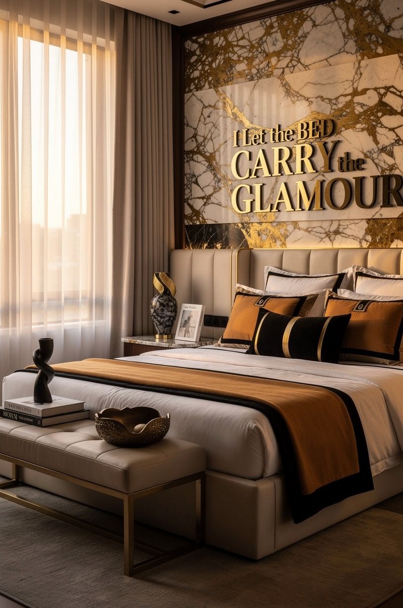 I Let the Bed Carry the Glamour, warm white palette