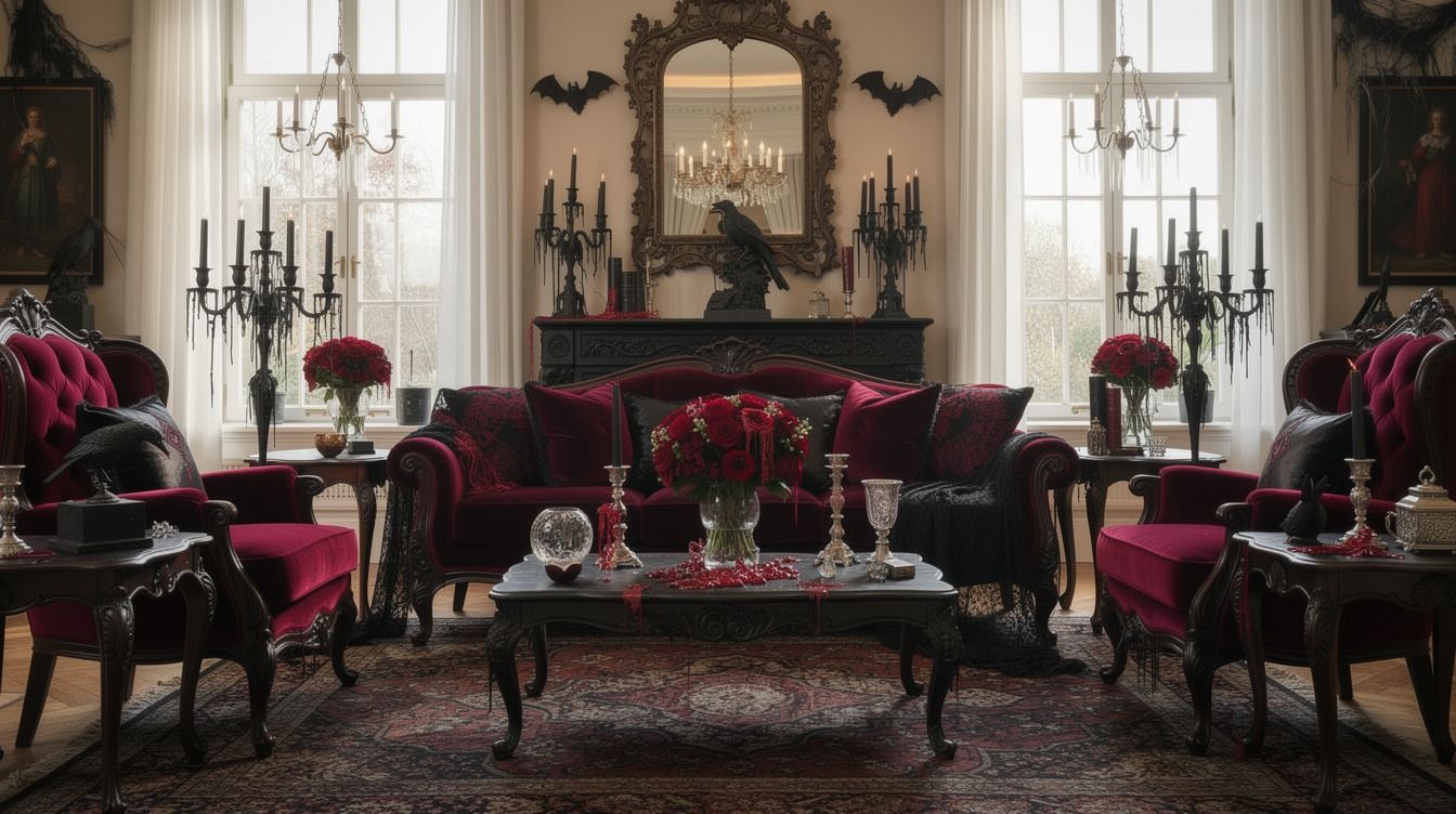 12 Gothic Vampire Halloween Decor Ideas for a Spooky Living Room