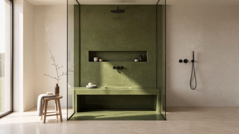 18 Green Tadelakt Bathroom Ideas for an Earthy, Organic Vibe That Feels Grounded