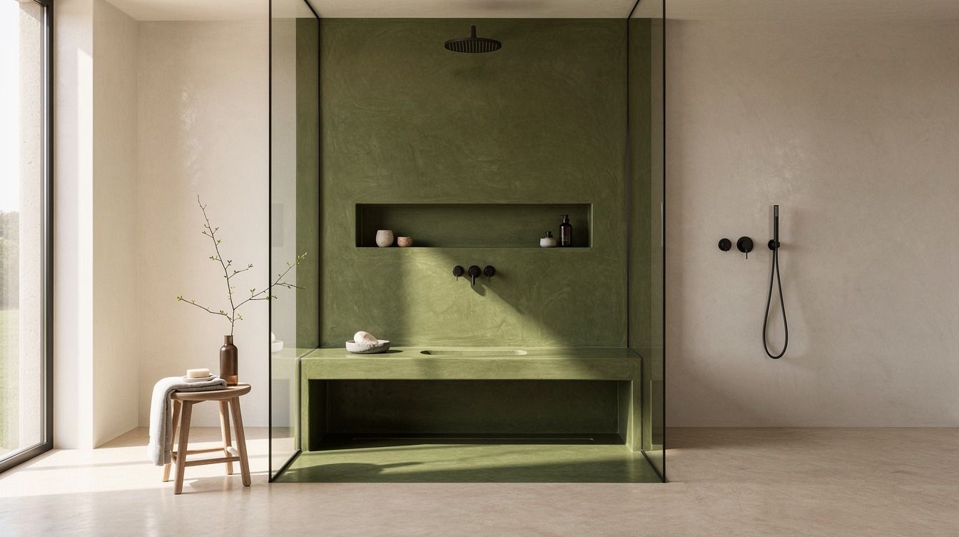 18 Green Tadelakt Bathroom Ideas for an Earthy, Organic Vibe That Feels Grounded