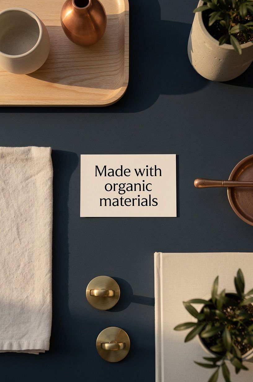 “Made with organic materials” needs a closer look, midnight blue palette