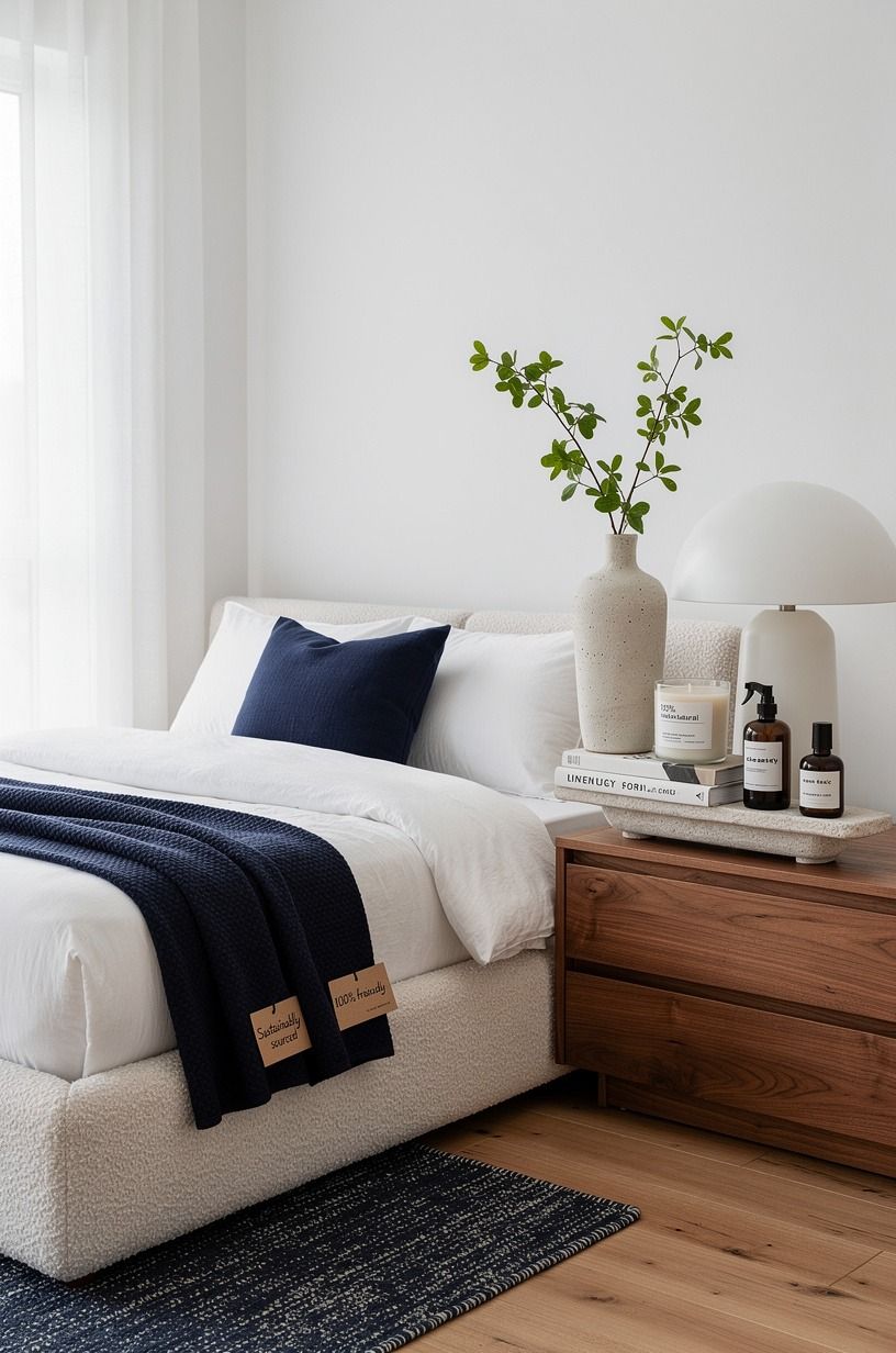 What I’d do differently in my healthy bedroom, navy palette