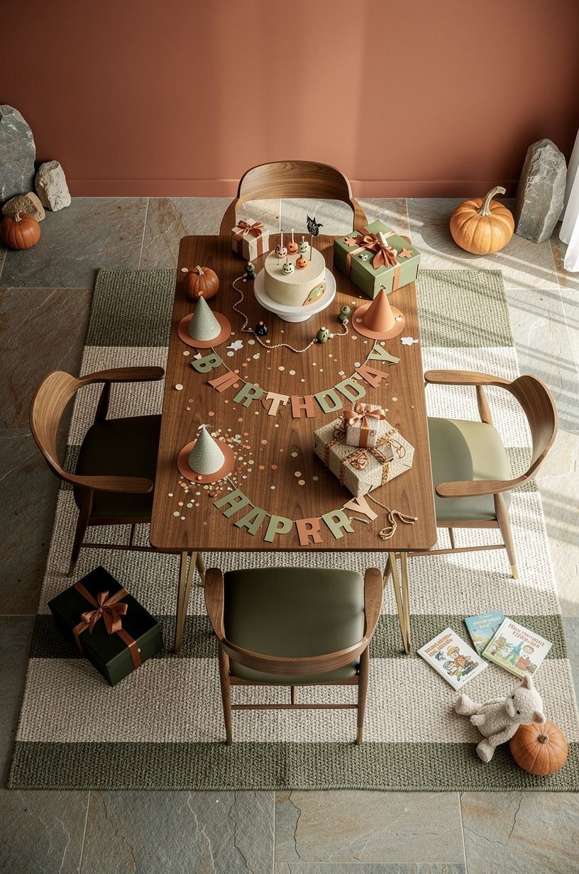 The October Birthday Room Now, terracotta palette