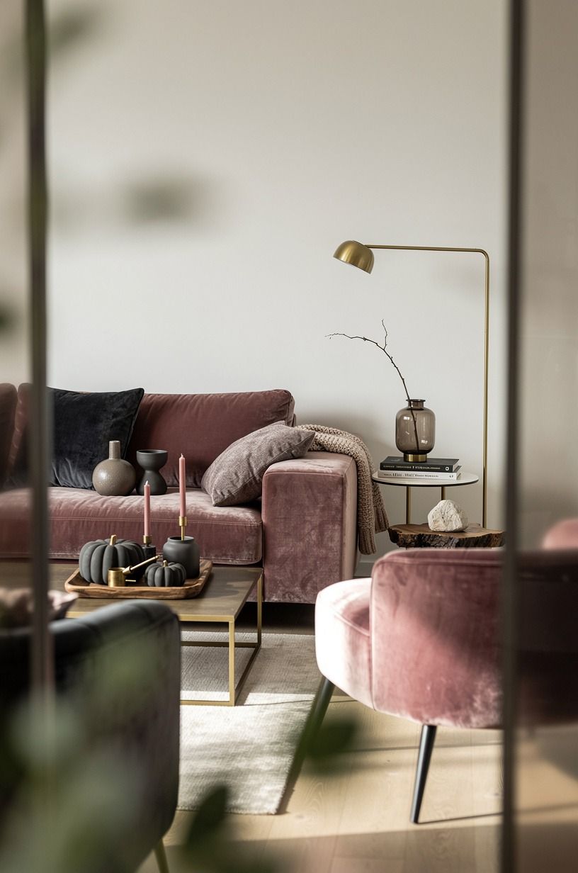 The room now, dusty rose palette