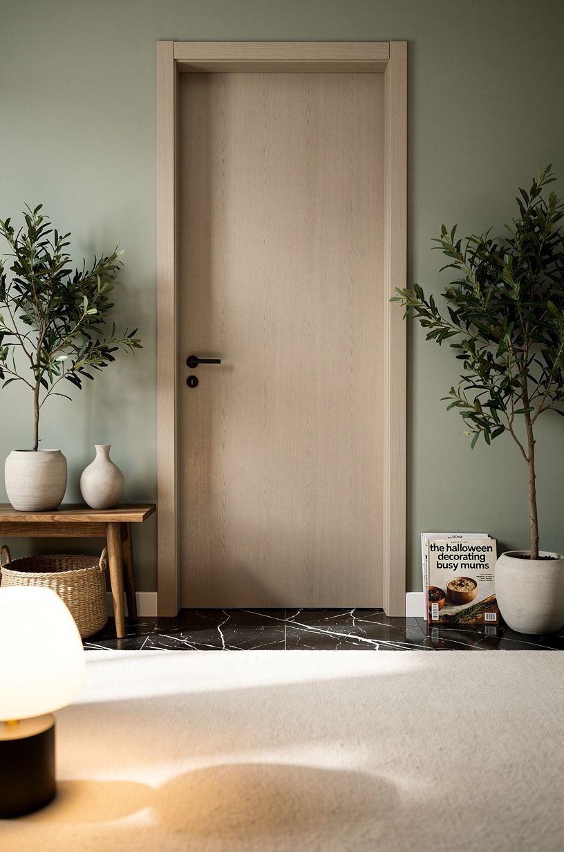 Frame the door with twin foliage