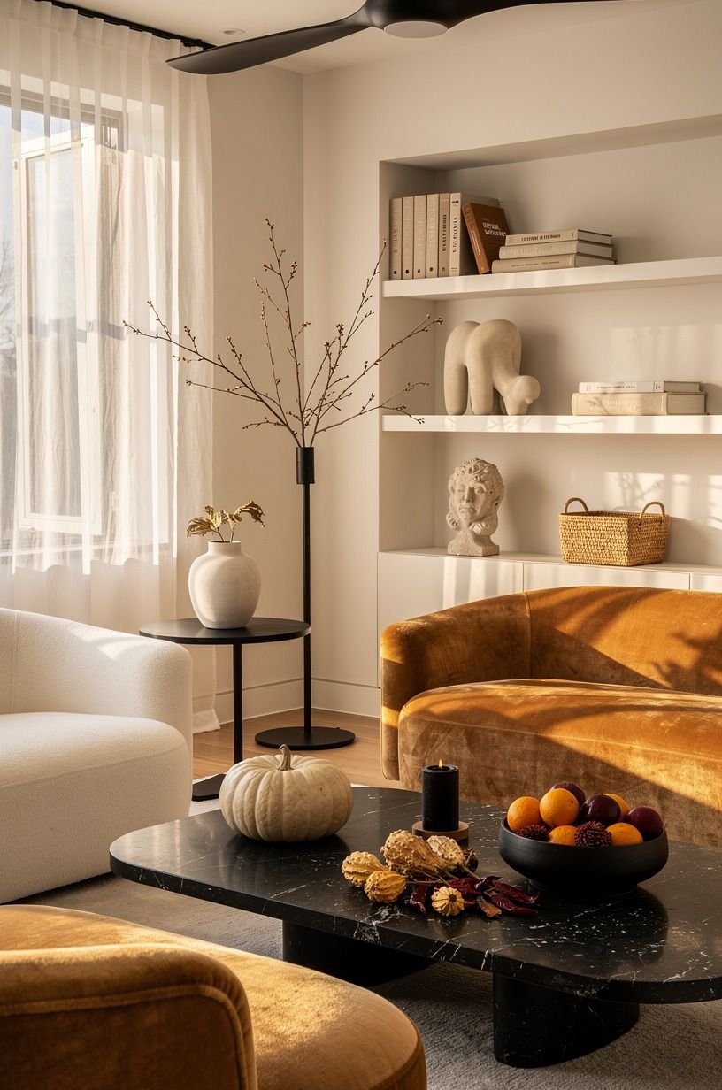The room now, warm white palette