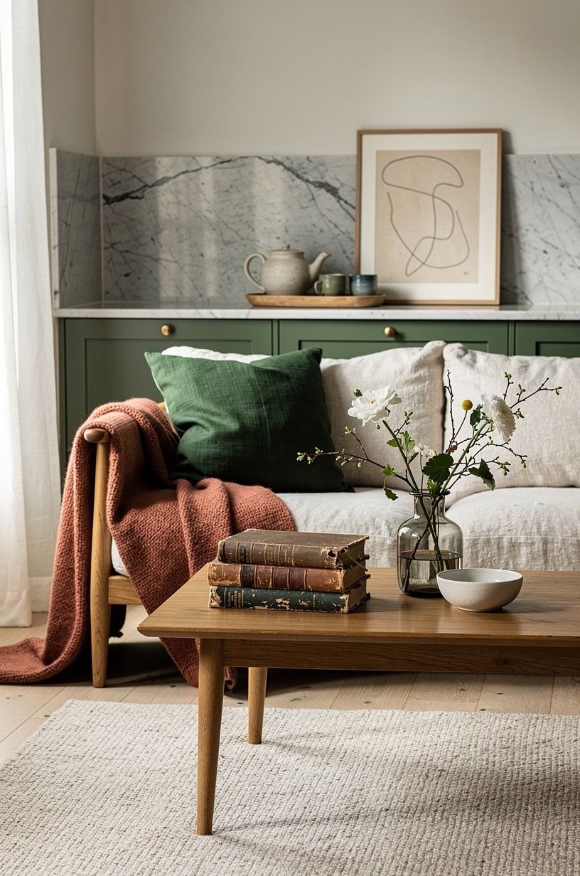 I Chose the Details That Made the Room Feel Lived-In, forest green palette