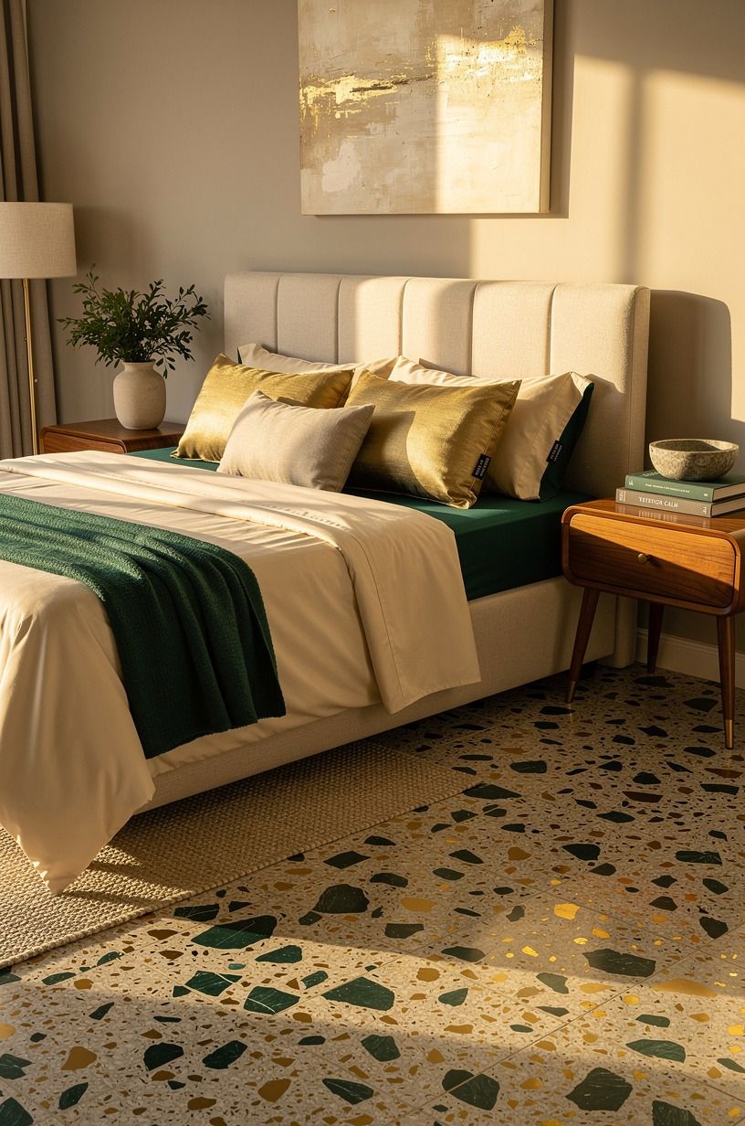 The sheets changed the room faster than I expected, emerald palette