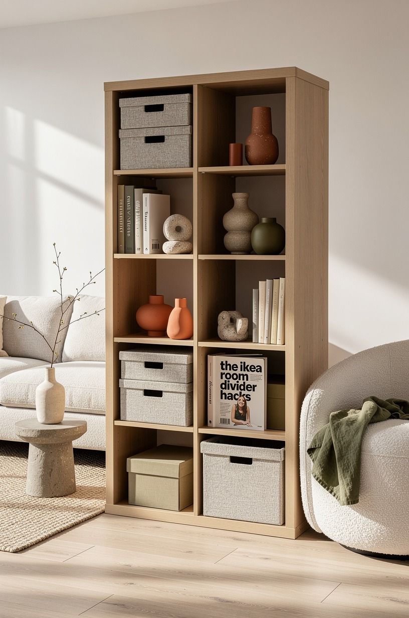 Layer a KALLAX Room Divider With Open Storage
