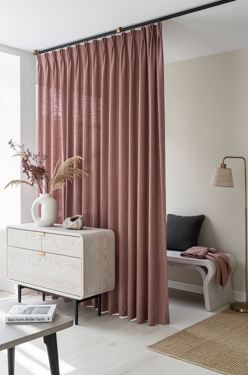 Swap a Solid Back for a Curtain Room Divider