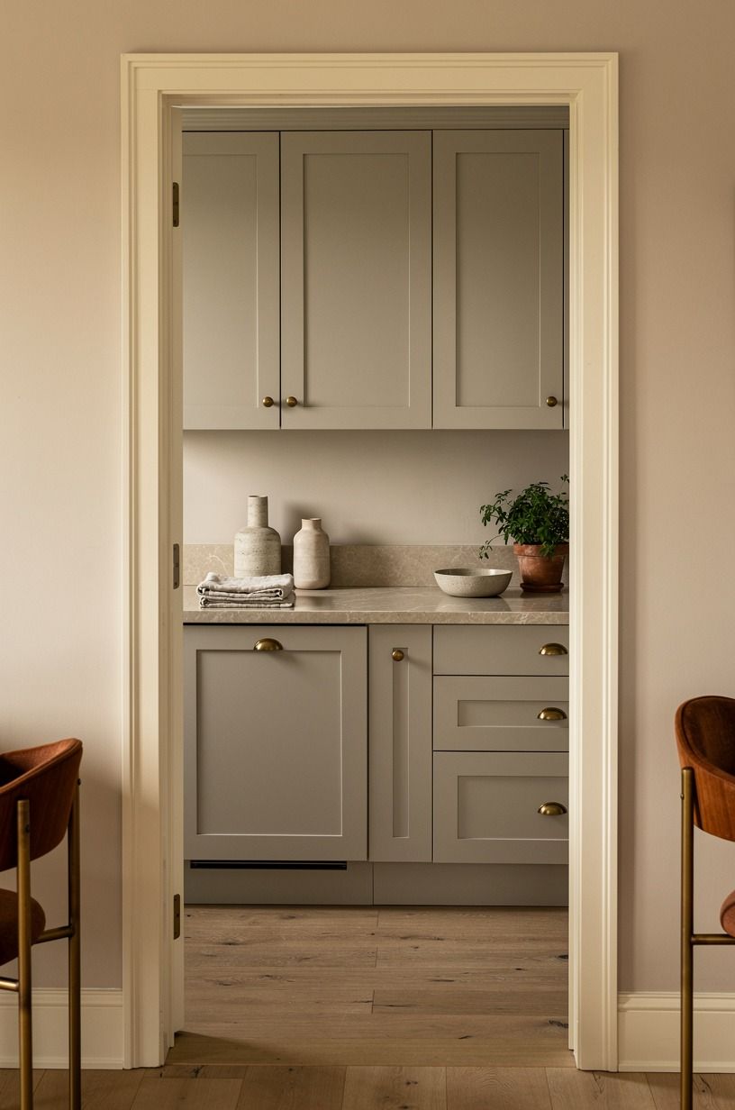 Anchor the counters with honed stone