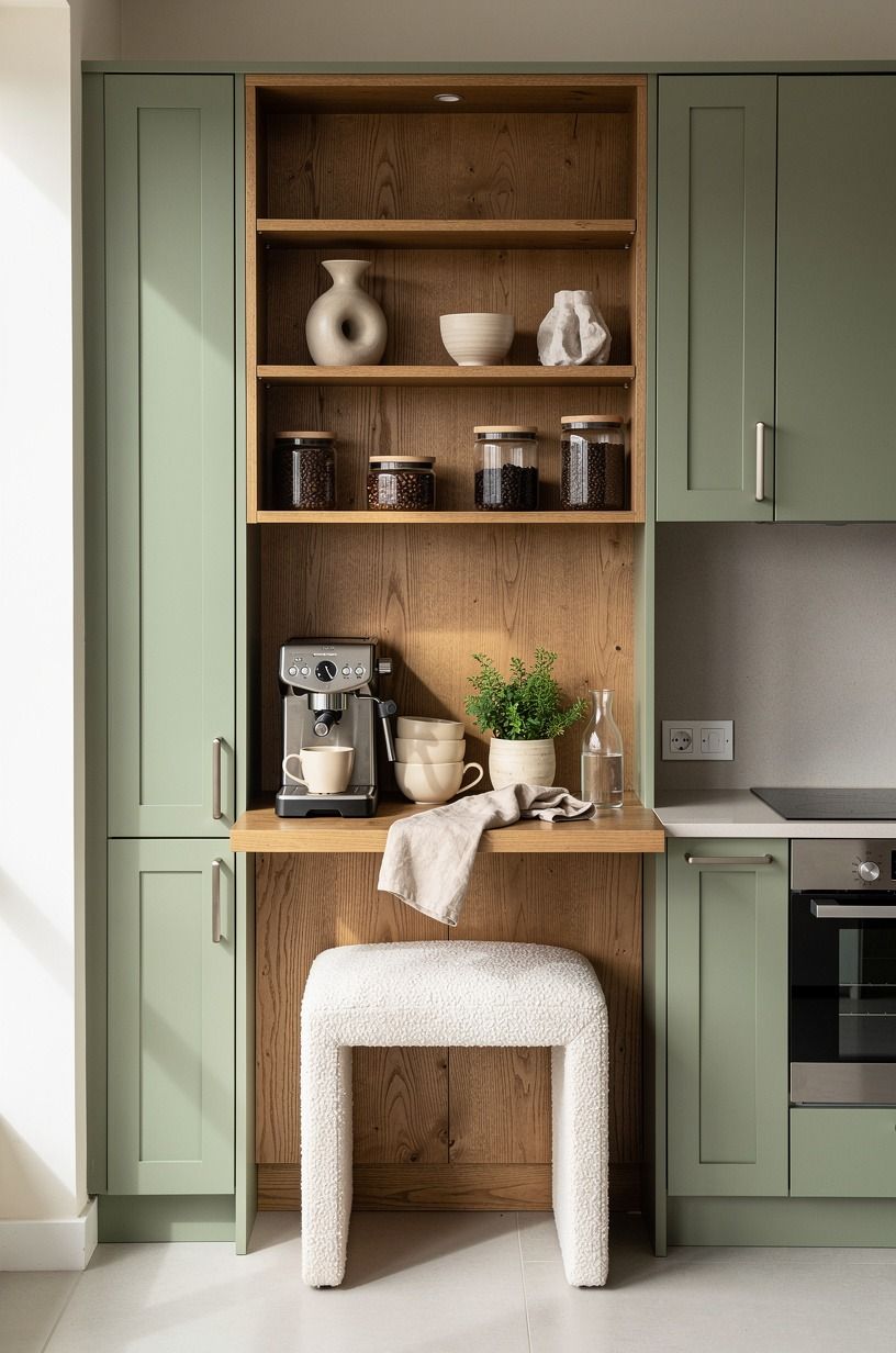 Build a Small Coffee Station Around One Warm Material