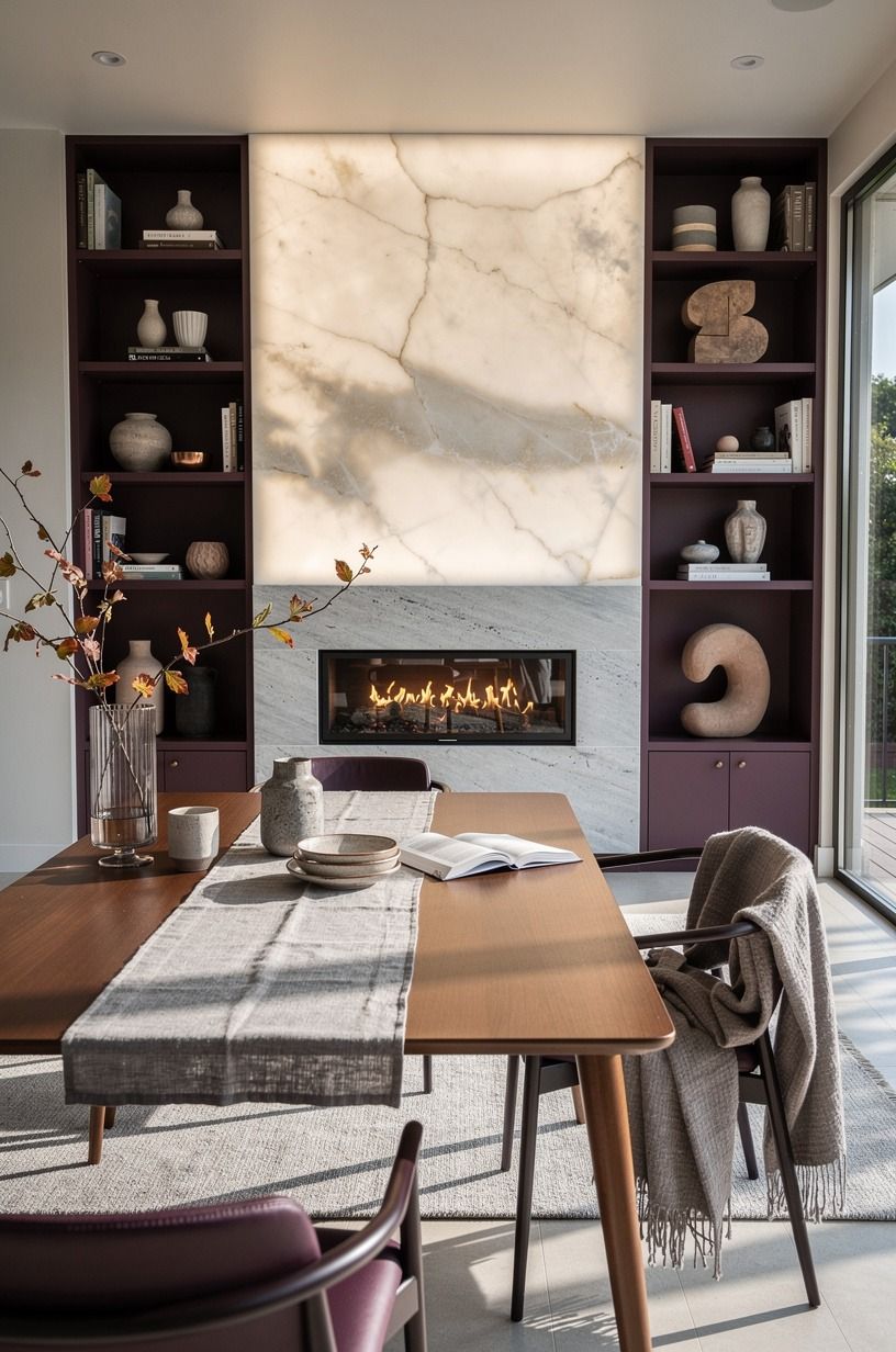 Float a Narrow Dining Table Instead of an Island