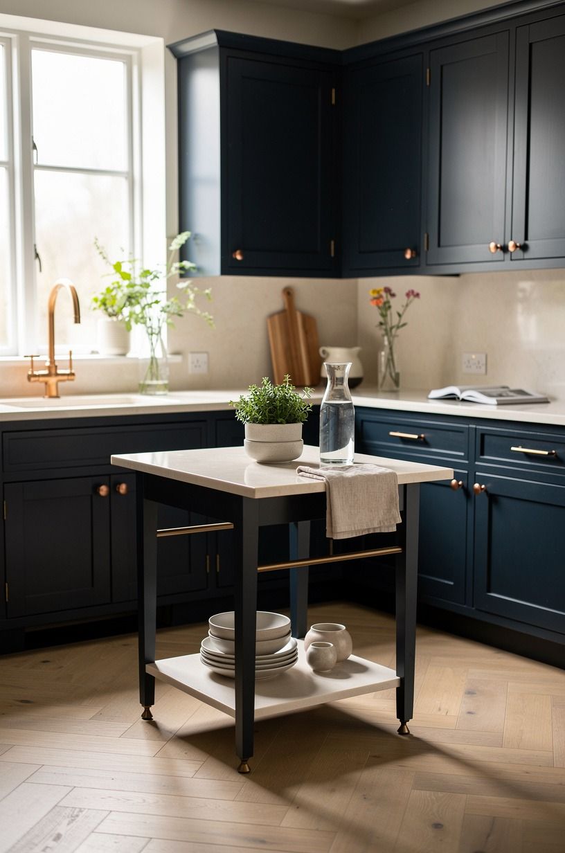 Float a Slim Prep Table Instead of Adding an Island