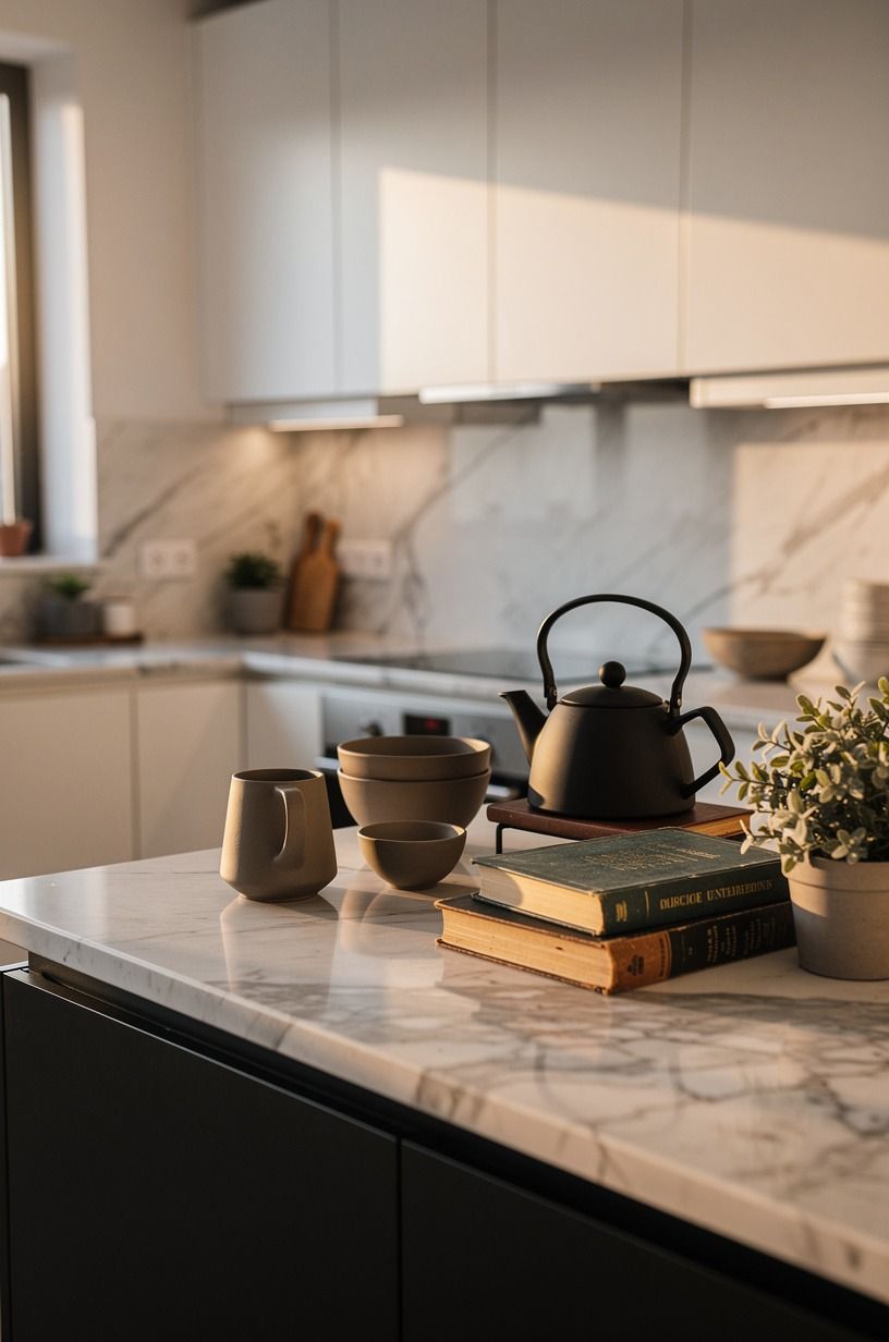 Frame the counter with a freestanding coffee station