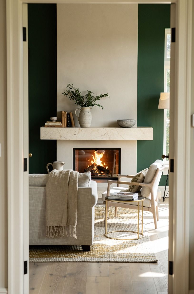 Frame the Fire With a Slim Countertop