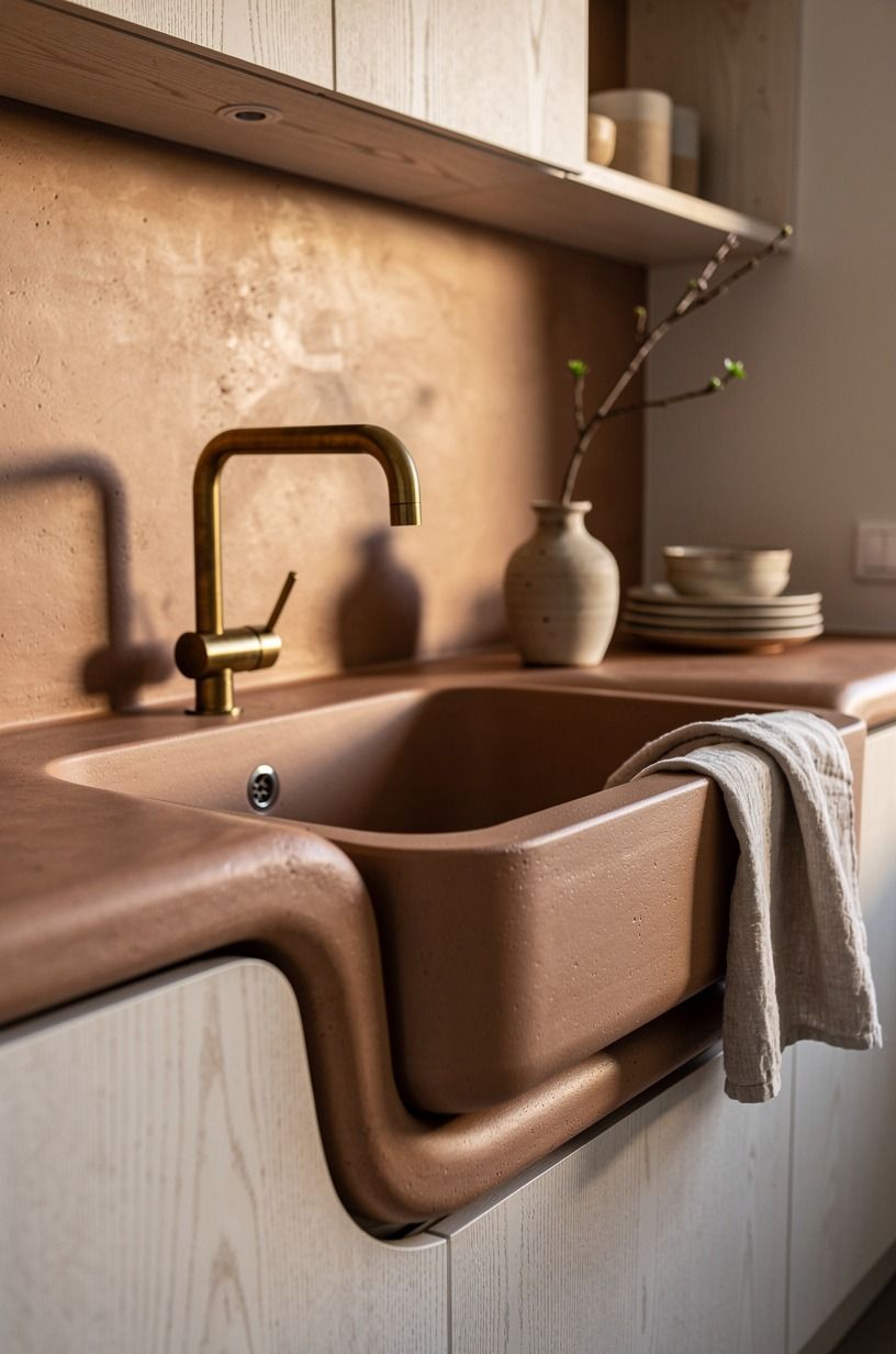 Frame the Sink Wall With One Strong Material
