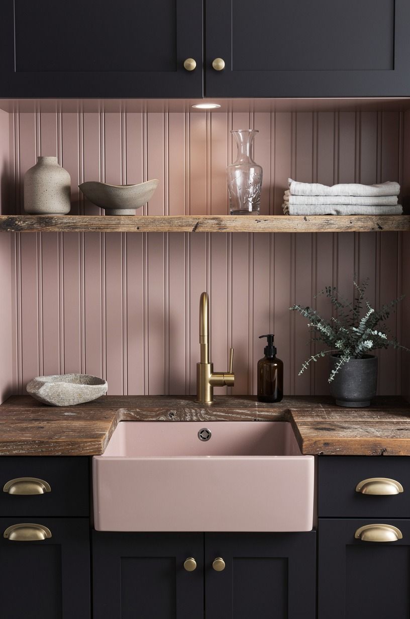 Frame the sink with a painted beadboard moment