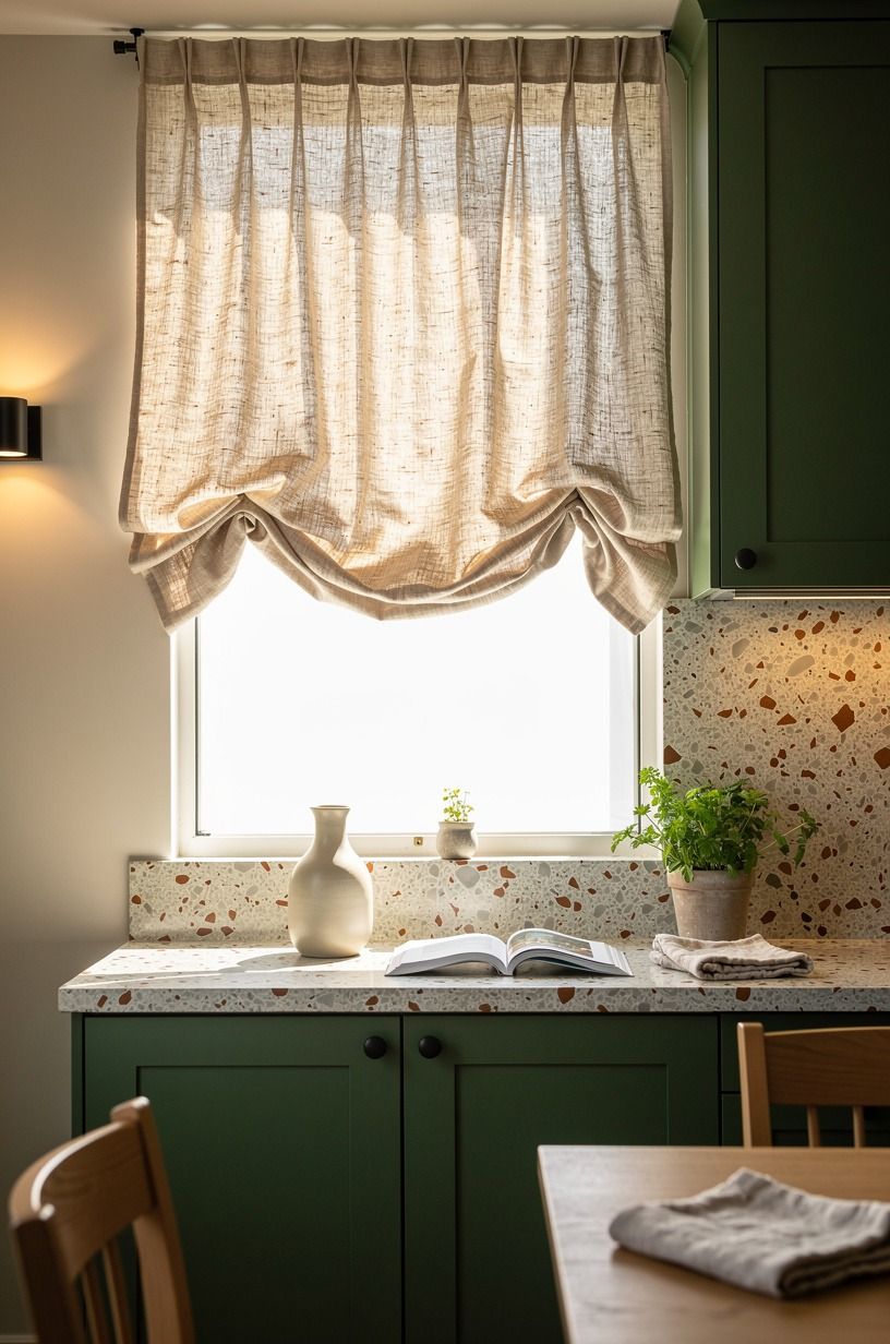Frame the Window With a Belgian Flax Linen Café Curtain