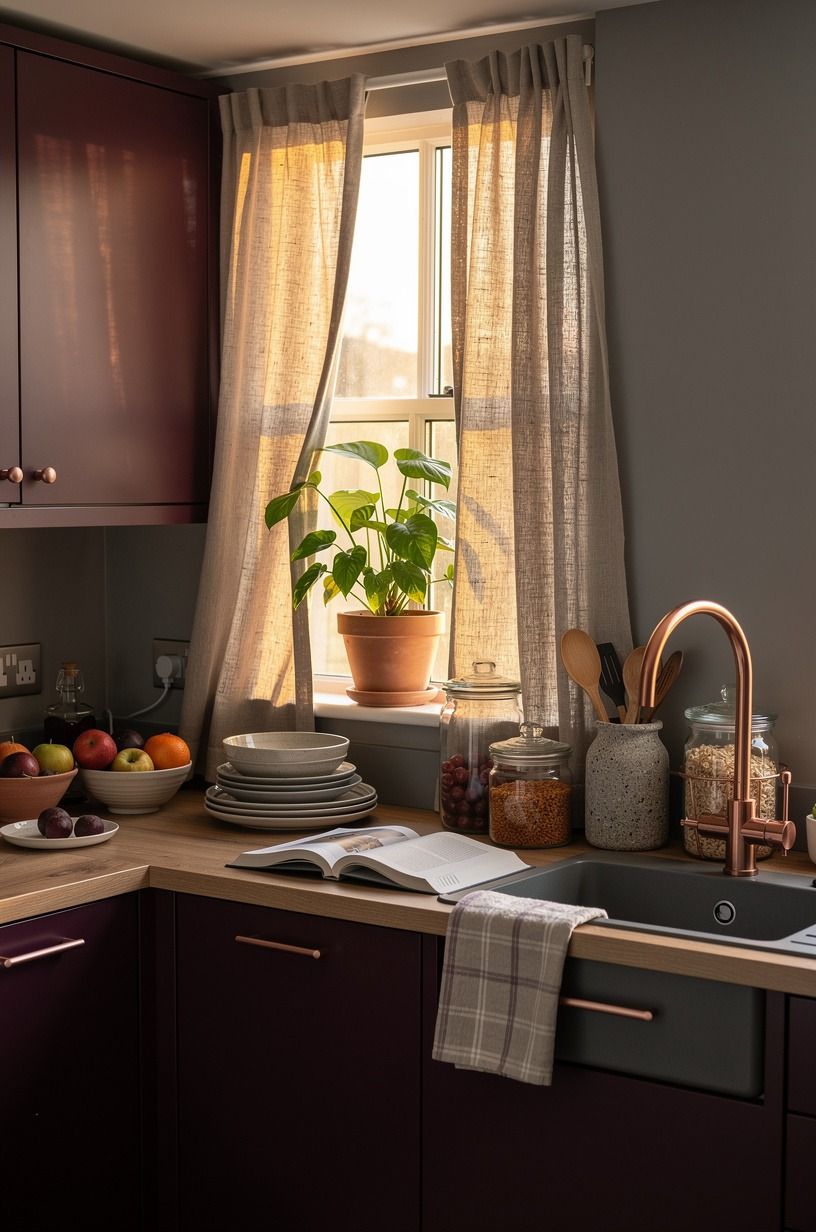 Frame the window with cafe curtains