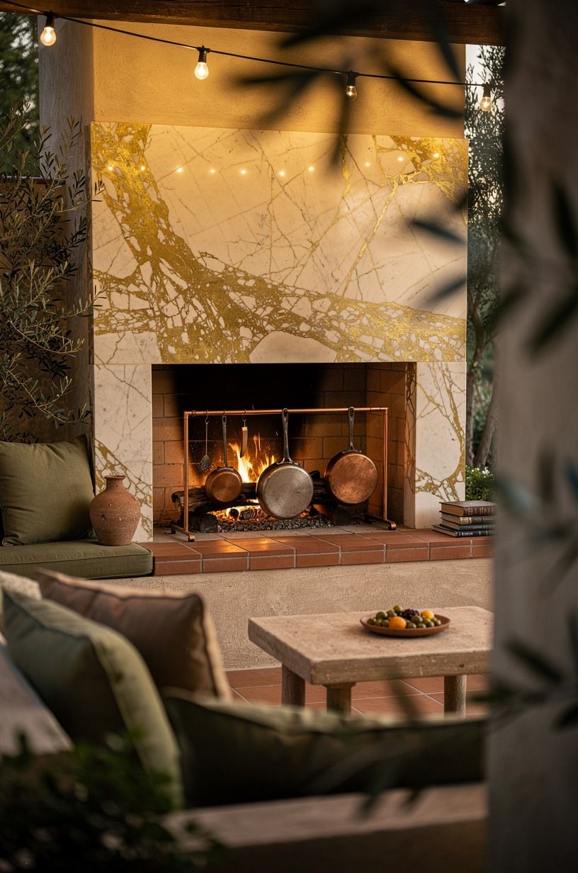 Hang a Copper Pot Rail Near the Fire