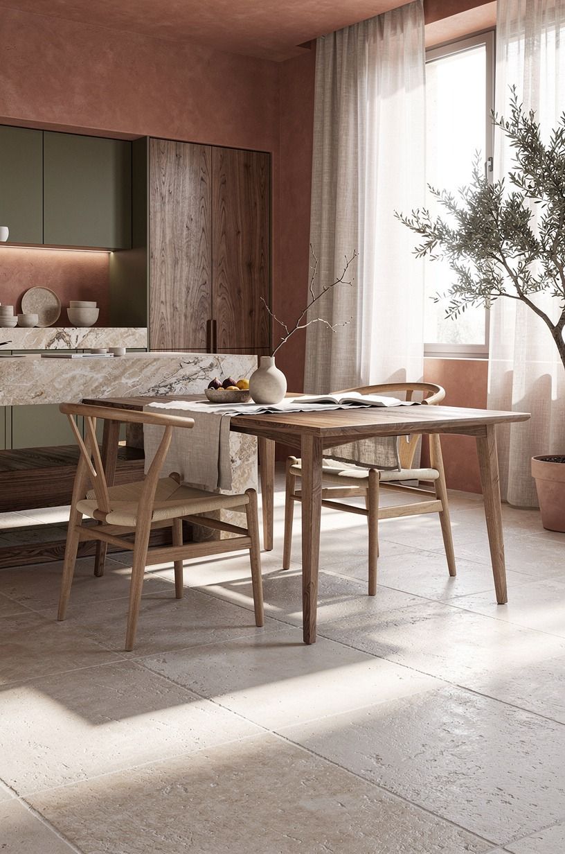 Hang linen at the window and soften the hard edges