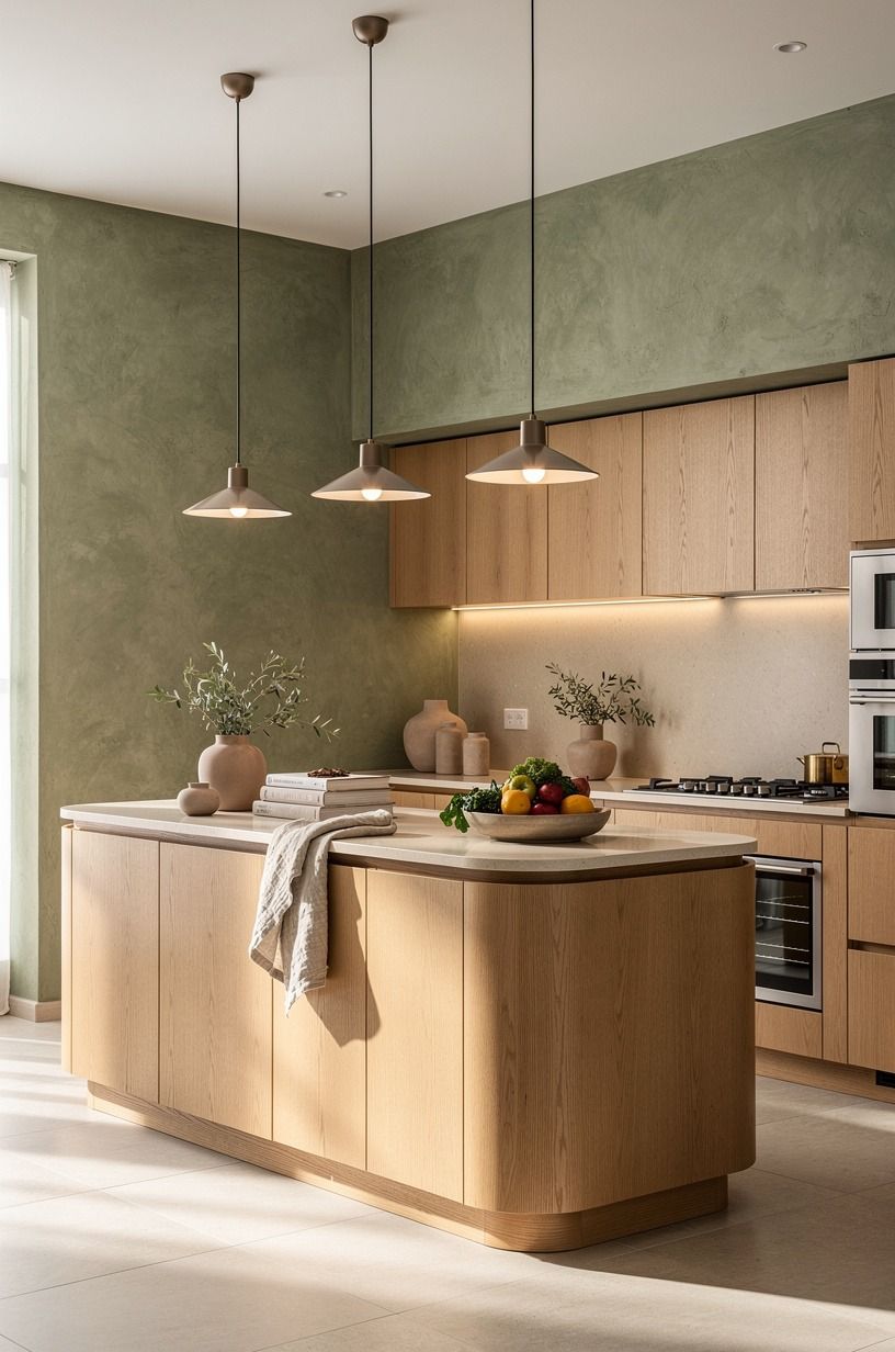 Hang pendants that soften the oak