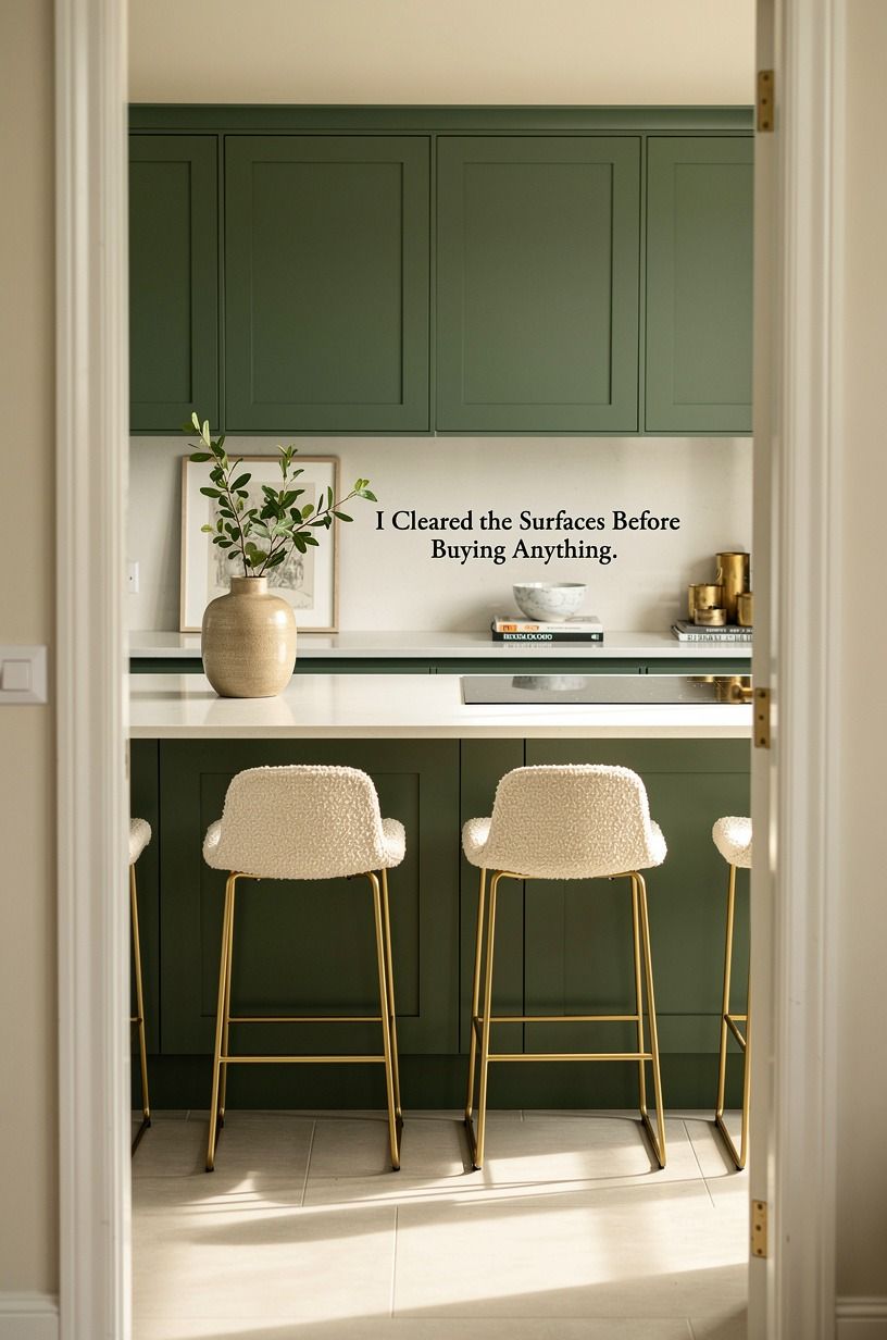 I Cleared the Surfaces Before Buying Anything, emerald palette